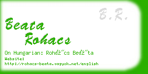 beata rohacs business card